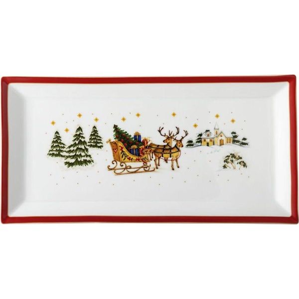 Hutschenreuther Platte Eckig 36 Cm Happy Wintertime H. Wintertime Red 02488-727471-12936-image