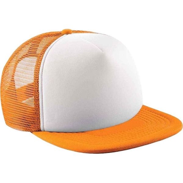 Beechfield - Cappello Trucker Snapback Per Bambini PC6924 (Taglia Unica) (Arancione/Bianco)-image