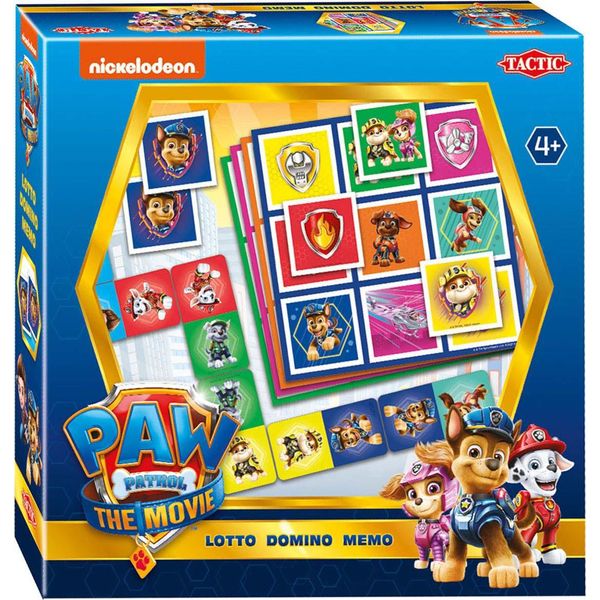Tattica Paw Patrol The Movie 3-In-1 Gioco Memo Lotto Domino Per Bambini-image