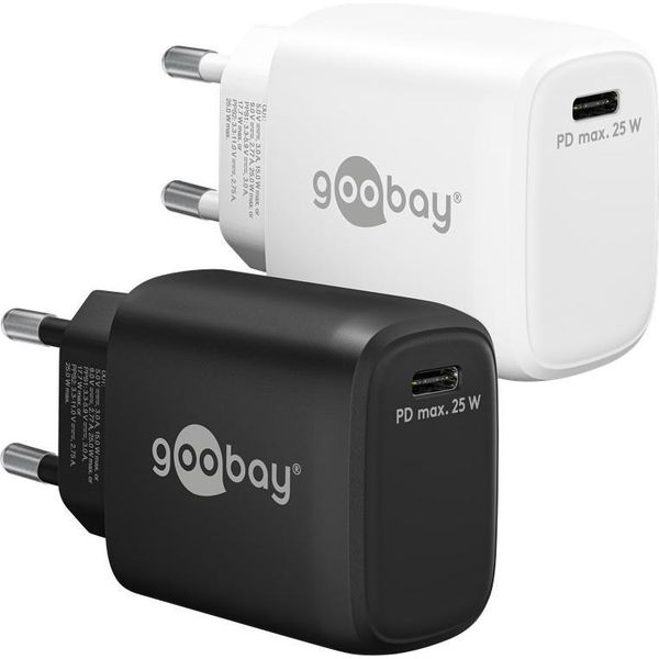 Goobay 65368 Caricatore Rapido USB-C™ Pd Gan (25 W) Bianco, Bianco - 1X Connessione USB-C™ (Power Delivery)-image