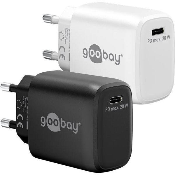 Goobay 65405 Caricatore Rapido USB-C™ Pd Gan (20 W) Nero, Nero - 1X Connessione USB-C™ (Power Delivery)-image