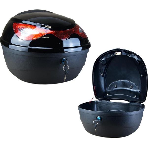 Valigia Per Moto, Bauletto 22L Per Scooter - Moto, Custodia Per Casco Con Serratura, Valigia Per Scooter Per Ciclomotori, Moto, Quad, Scooter, Valigia Impermeabile Nel Colore Nero-image