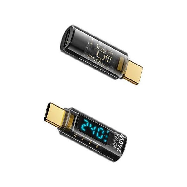 Inf Adattatore Da USB-C Femmina A USB-C Maschio 240W Con Display Digitale (2 Pezzi)-image