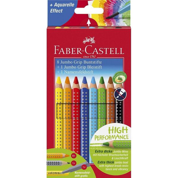 Faber Castell FC-280921 Kleurpotlood Faber-Castell Jumbo Grip Promotieset 8 + 1 + 1-image