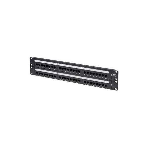 Pannello Patch Eaton 24 Porte 1U Rack-Mount Stp Schermato Cat6 /Cat5 Passante, RJ45 Ethernet, Taa (N252-048)-image