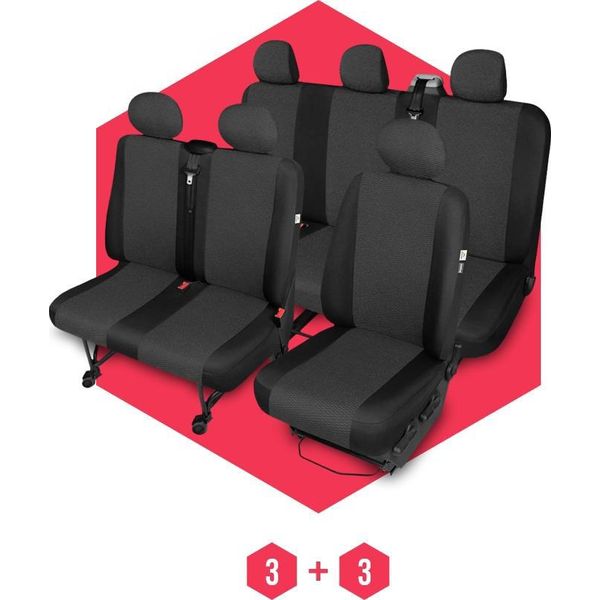 Coprisedili Per Auto Coprisedili Per Furgoni Per Kia Pregio (96-06) Nero 6 Posti-image