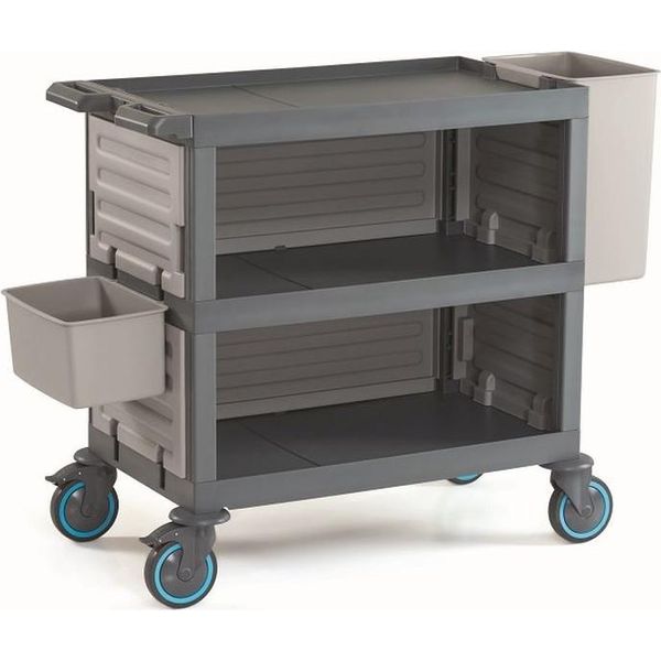 Carrello Di Pulizia Combisteel Procart 221 Con 3 Ripiani 1 Contenitore 1 Contenitore Per Posate-image