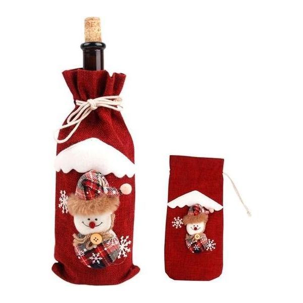 Portabottiglie - Borsa Portabottiglie - Natale - Babbo Natale - Albero Di Natale - Natale - Xmas - Rosso-image