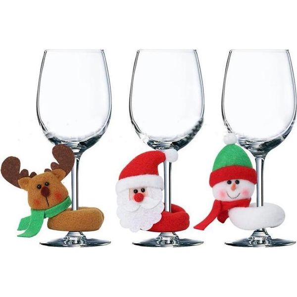 Portabicchieri - Portabottiglie - Natale - Babbo Natale - Albero Di Natale - Natale - Xmas - 3 Pezzi - Renna/Santa Claus/Snowman-image