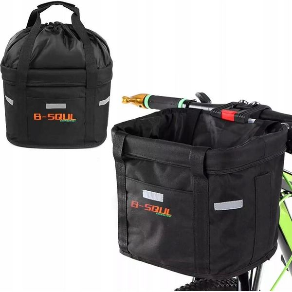 Cestino Da Bicicletta Per Manubrio, Pieghevole, Cestino Da Picnic, Borsa Impermeabile-image