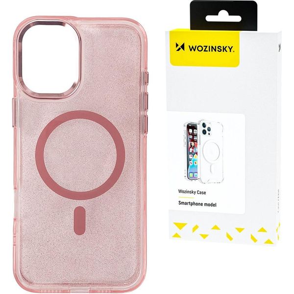 Custodia Wozinsky Glitter Con Mag Safe Per Samsung Galaxy S25+ - Rosa Con Brillantini-image