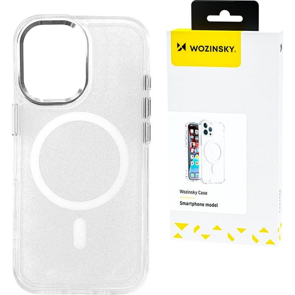 Wozinsky Custodia Glitter Con Mag Safe Per Samsung Galaxy S24 Fe - Trasparente Con Glitter-image