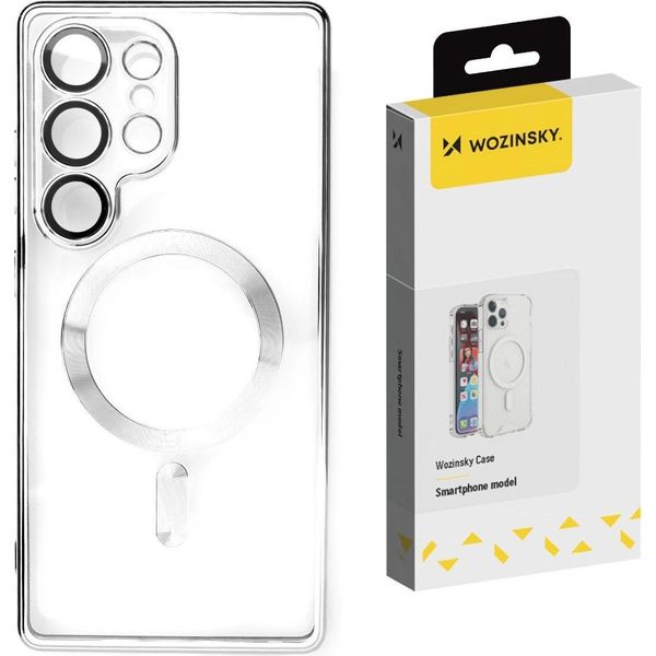 Etui Wozinsky Custodia Placcata Z Magsafe Na Samsung Galaxy S25+ - Srebrne-image