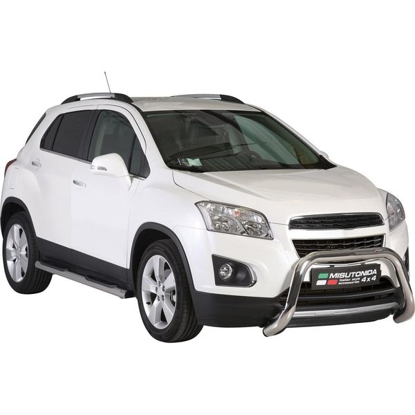 Barra Di Protezione Paraurti Anteriore Per Chevrolet Trax 2013-2016 ø76Mm Acciaio Argento-image