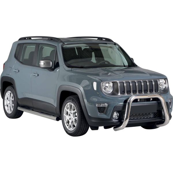 Barra Di Protezione Paraurti Anteriore Per Jeep Renegade 2018-2022 ø76Mm Acciaio Argento-image