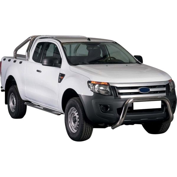 Barra Di Protezione Paraurti Anteriore Per Ford Ranger 2012-2015 ø76Mm Acciaio Protezione Argento-image