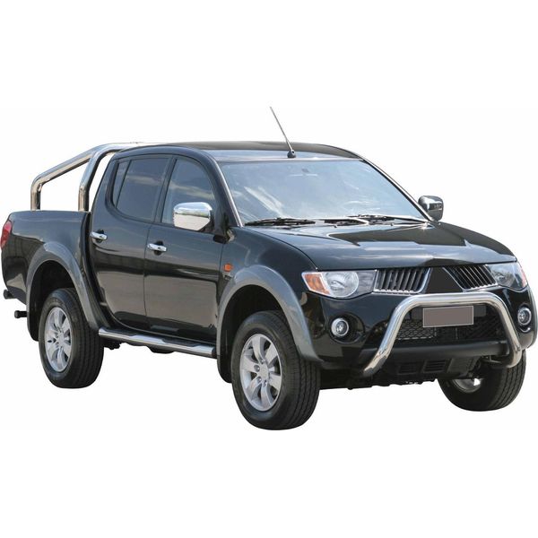 Barra Di Protezione Paraurti Anteriore Per Mitsubishi L200 2006-2009 ø76Mm Acciaio Argento-image