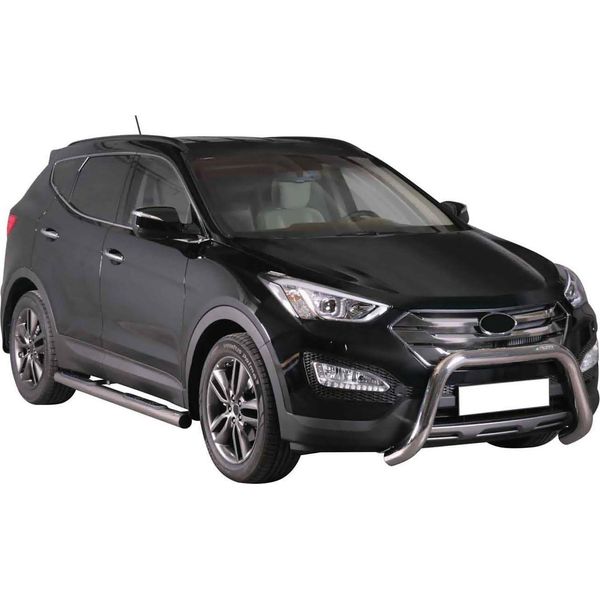 Barra Di Protezione Paraurti Anteriore Per Hyundai Santa Fe 2012-2015 ø76Mm Acciaio Argento-image