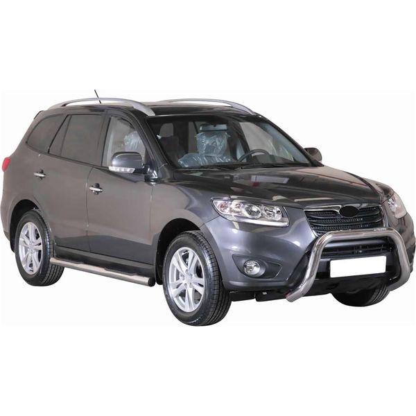 Barra Di Protezione Paraurti Anteriore Per Hyundai Santa Fe 2009-2012 ø76Mm Acciaio Argento-image