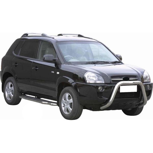 Barra Di Protezione Paraurti Anteriore Per Hyundai Tucson 2004-2009 ø76Mm Acciaio Argento-image