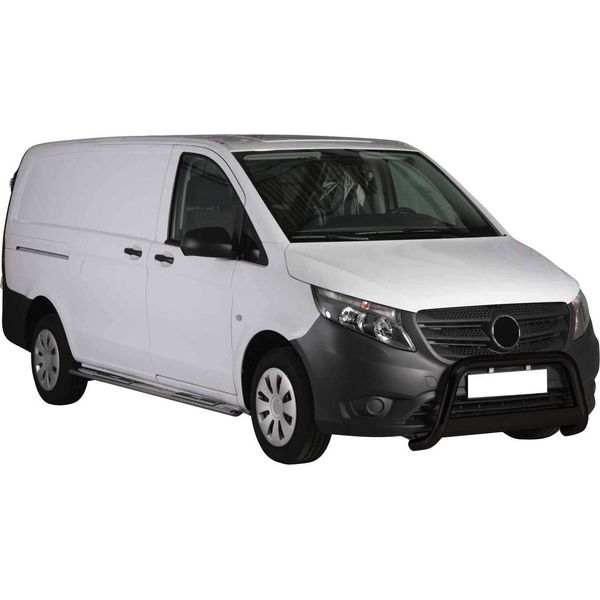 Barra Di Protezione Paraurti Anteriore Per Mercedes Vito Viano 2015-2019 ø63 Acciaio Nero-image