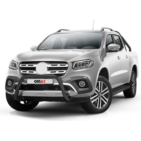 Barra Di Protezione Del Paraurti Anteriore Per Mercedes Classe X 2017-2020 In Acciaio Abe Nero-image