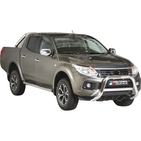 Barra Di Protezione Paraurti Anteriore Per Fiat Fullback 2016-2019 ø76Mm Acciaio Argento-image