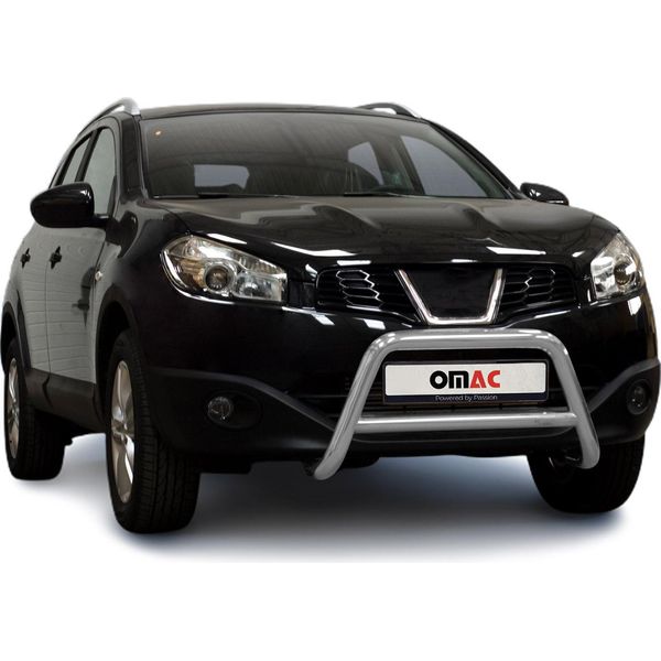 Barra Di Protezione Del Paraurti Anteriore Per Nissan Qashqai +2 2010-2013 Con Abe Acciaio Argento-image