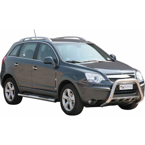 Barra Di Protezione Paraurti Anteriore Per Opel Antara 2007-2011 ø76Mm Acciaio Protezione Argento-image