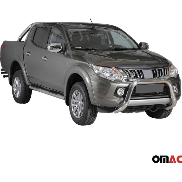 Barra Di Protezione Paraurti Anteriore Per Mitsubishi L200 2015-2018 ø76Mm Acciaio Argento-image