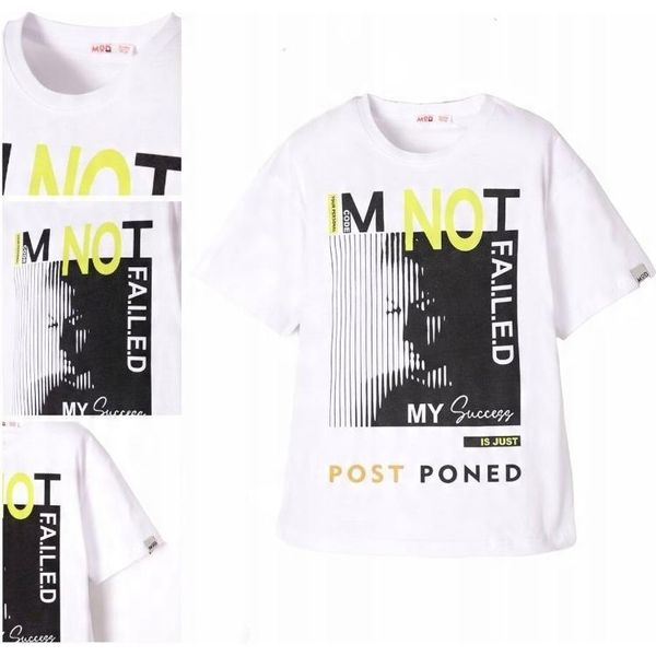 Mod Jeans | Maglietta Bambina Postponed Success - Bianco - 100% Cotone - Traspirante E Confortevole Taglia 140, Età 10 Anni-image