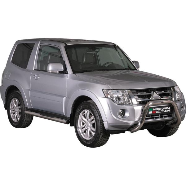 Barra Di Protezione Paraurti Anteriore Per Mitsubishi Pajero 2012-2018 ø76Mm Acciaio Argento-image