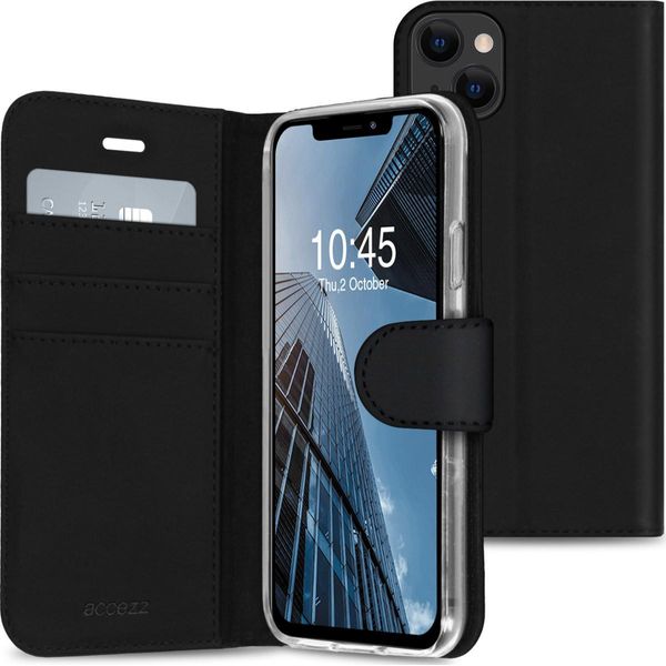 Cover Per Iphone 13 - Pelle Finta - Custodia Flip-Up Accezz - Nero-image