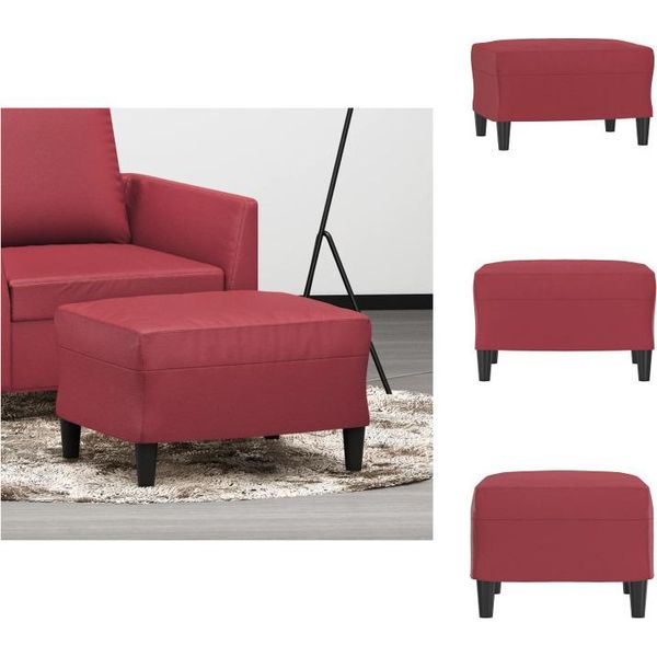 Vidaxl Sgabello Rosso Vino 60X50X41 Cm In Pelle Finta - Sgabello Imbottito-image