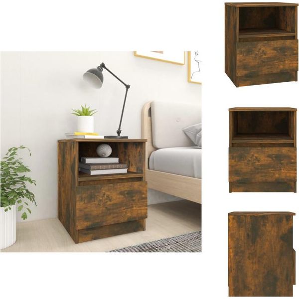 Vidaxl Comodino Rovere Fumé 40X40X50 Cm Materiale A Base Di Legno - Comodini-image