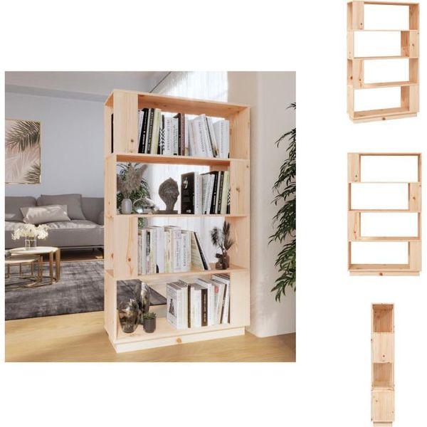 Vidaxl Libreria/Divisorio 80X25X132 Cm In Legno Di Pino Massiccio - Librerie E Scaffalature-image