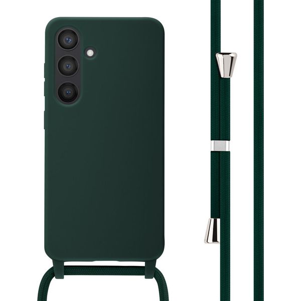 Custodia Samsung Galaxy S24 - Silicone - Imoshion Custodia Morbida/Manicotto Con Cinturino/Copertura Posteriore - Verde Scuro-image
