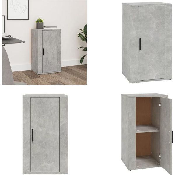 Vidaxl Credenza Grigio Cemento 40X33X70 Cm In Legno - Credenza - Credenza - Armadio - Armadio Portaoggetti-image