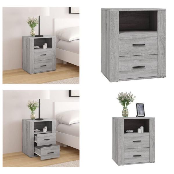 Vidaxl Comodino Grigio Sonoma 50X36X60 Cm Materiale A Base Di Legno - Comodino - Comodini - Mobile Da Letto - Cassettiera Da Letto-image