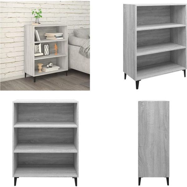 Vidaxl Credenza Grigio Sonoma 69,5X32,5X90 Cm Materiale A Base Di Legno - Credenza - Credenze - Armadio - Armadio Portaoggetti-image
