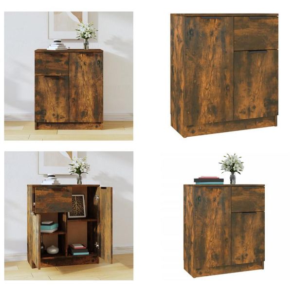 Vidaxl Credenza In Rovere Affumicato 60X30X70 Cm In Legno - Credenza - Credenza - Armadio - Armadio Portaoggetti-image
