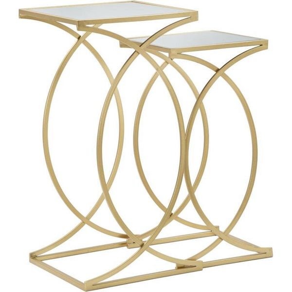Furnlux Tavolino Semplice Oro 35Cm (2 Pezzi) / Colore Principale: Oro / Dimensioni: 35 X 70 X 35 Cm-image