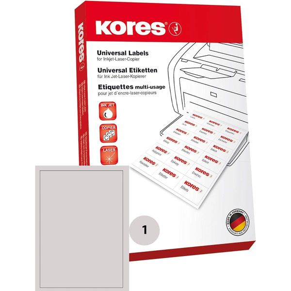 Etichette Universali Kores, Rimovibili, 210,0 X 297,0 Mm, Bianche-image