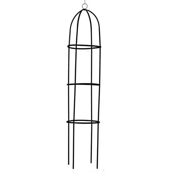 Supporto Per Piante A Colonna Kinzo Rose 185X40Cm In Metallo Resistente Alle Intemperie Nero-image