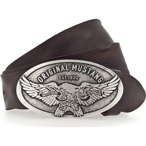 Mustang Pelle Cintura Classic Leather Belt W90 Dark Brown Marrone-image