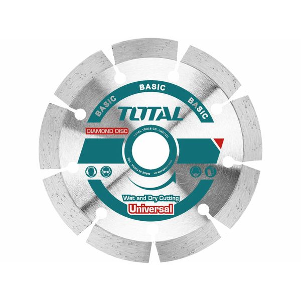 Disco Diamantato Total TAC2111153 Disco Diamantato, Segmentato, Taglio A Secco E A Umido, 115X22,2Mm-image