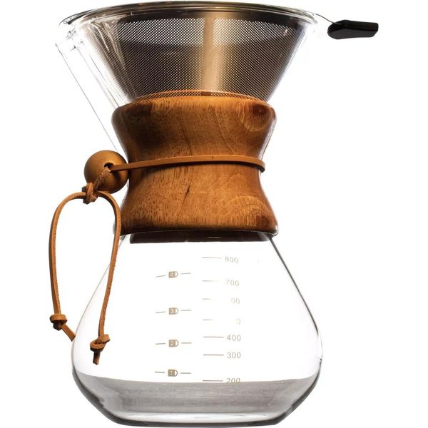 Caffettiera Tipo Chemex 800 Ml + Filtro Riutilizzabile-image
