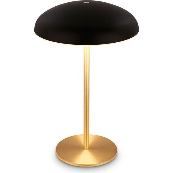 Briloner Caxa Lampada Da Tavolo Led Senza Fili IP44, Dimmerabile, Touch, Batteria, Protezione Dagli Spruzzi D'acqua, Metallo Nero, Ø19,5 X 30,5 Cm-image