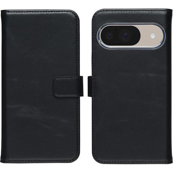 Google Pixel 10/Google Pixel 10 Pro Custodia - Vera Pelle - Selencia Flip Cover - Nero-image