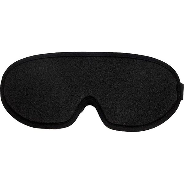 Inf Mascherina Per Dormire 3D In Seta Di Ghiaccio E Lycra Per Un Sonno Confortevole Nero-image